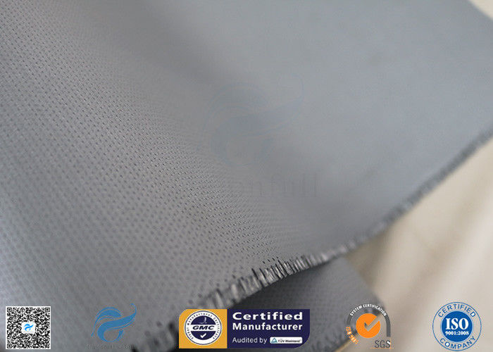 Non - Adhesive 0.45mm Gray Color 510g High Insulaiton Silicone Coated Fiberglass Fabric