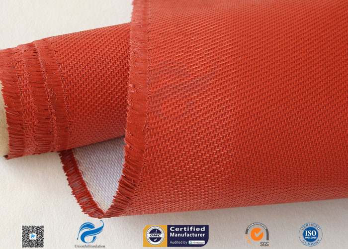 32OZ Red Silicone Coated Fiberglass Fabric Industrial Fire Safe Blanket 550℃