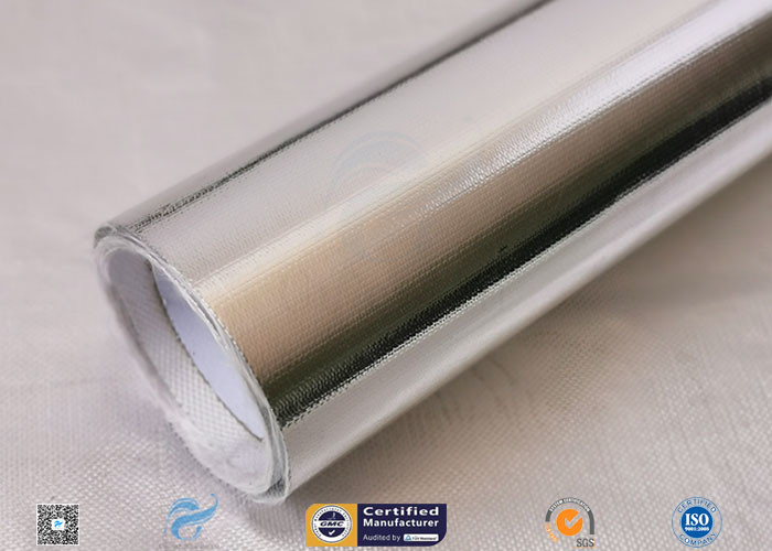 Moisture Resistant Aluminium Foil Silver Coated Fabric 300℃ Industry Using