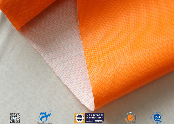 0.45mm Chemical Corrosion Resistant Orange Silicone Coated Fiberglass Cloth Fabric