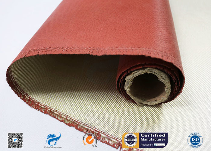 Red Silicone Coated High Silica Fiberglass Fabric Insulation Materials