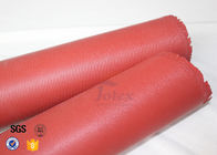 0.7mm 36" High Silica Cloth Satin Weave Red Silicone Coated Fiberglass Fabric