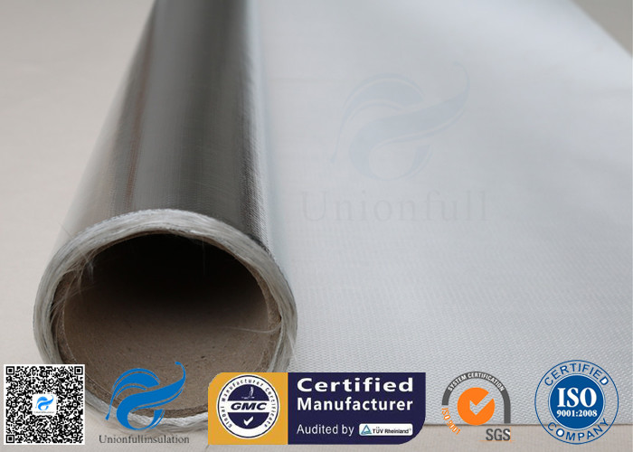 Heat Reflective 0.43MM 480G Aluminium Foil Fiberglass Cloth SDS Certification