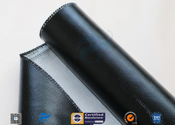 Bright Black Silicone Coated Fiberglass Cloth 0.5mm Electrical Insulation Cover